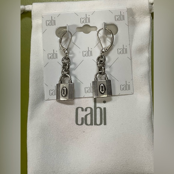 CAbi Jewelry - Cabi Silvertone Lock Padlock Dangle earrings